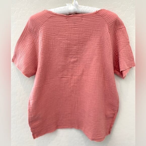 REWASH | Rose Pink Cotton Gauze Boxy Top NWT | Small - Picture 5 of 8